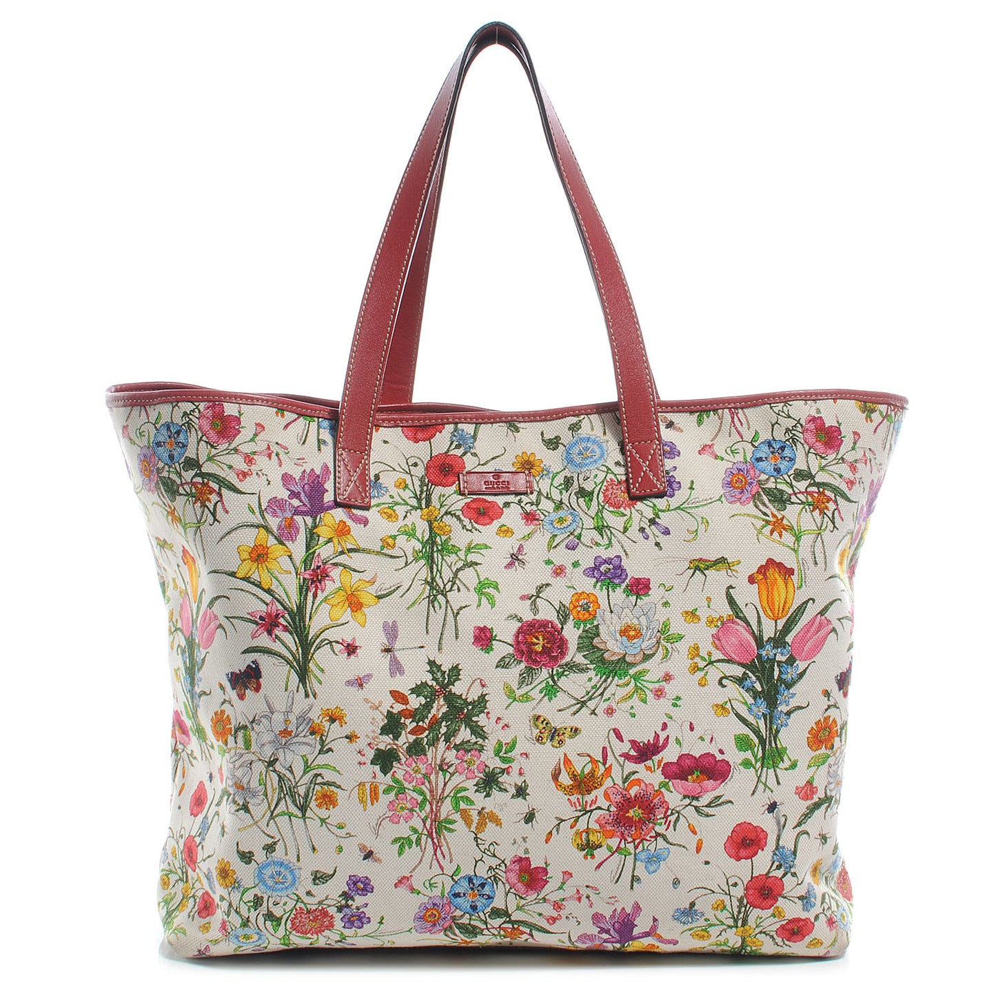 Canvas Floral Flora Large Tote Red