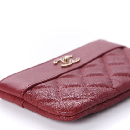 Chanel Sheepskin Quilted Small Vintage Mademoiselle Cosmetic Case Red 6 of 10