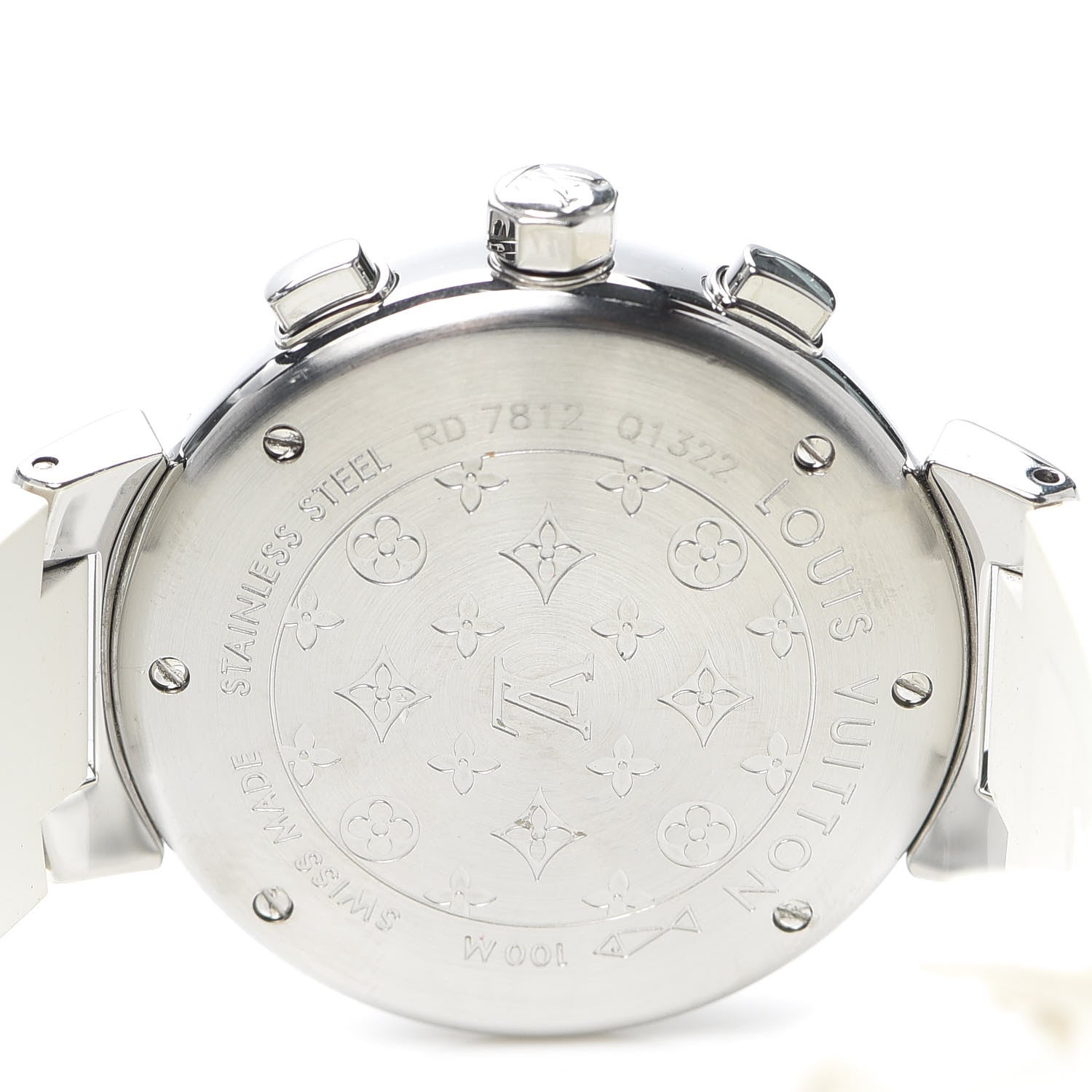 Louis Vuitton Stainless Steel Rubber 34mm Tambour Chronograph Quartz Watch Champagne 4 of 6