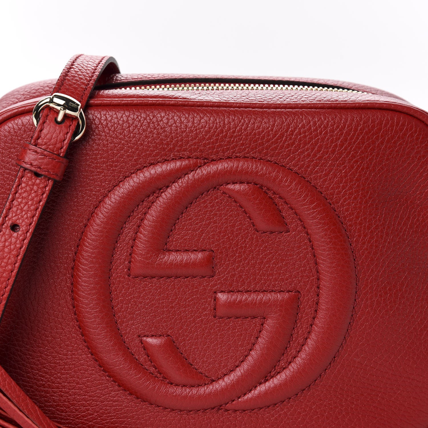 Gucci Pebbled Calfskin Small Soho Disco Bag Vibrant Red 10 of 10