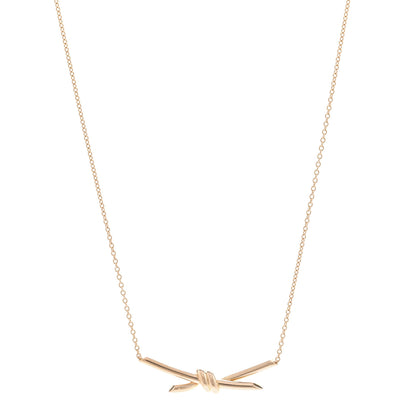 Tiffany 18K Rose Gold Knot Necklace 1 of 5
