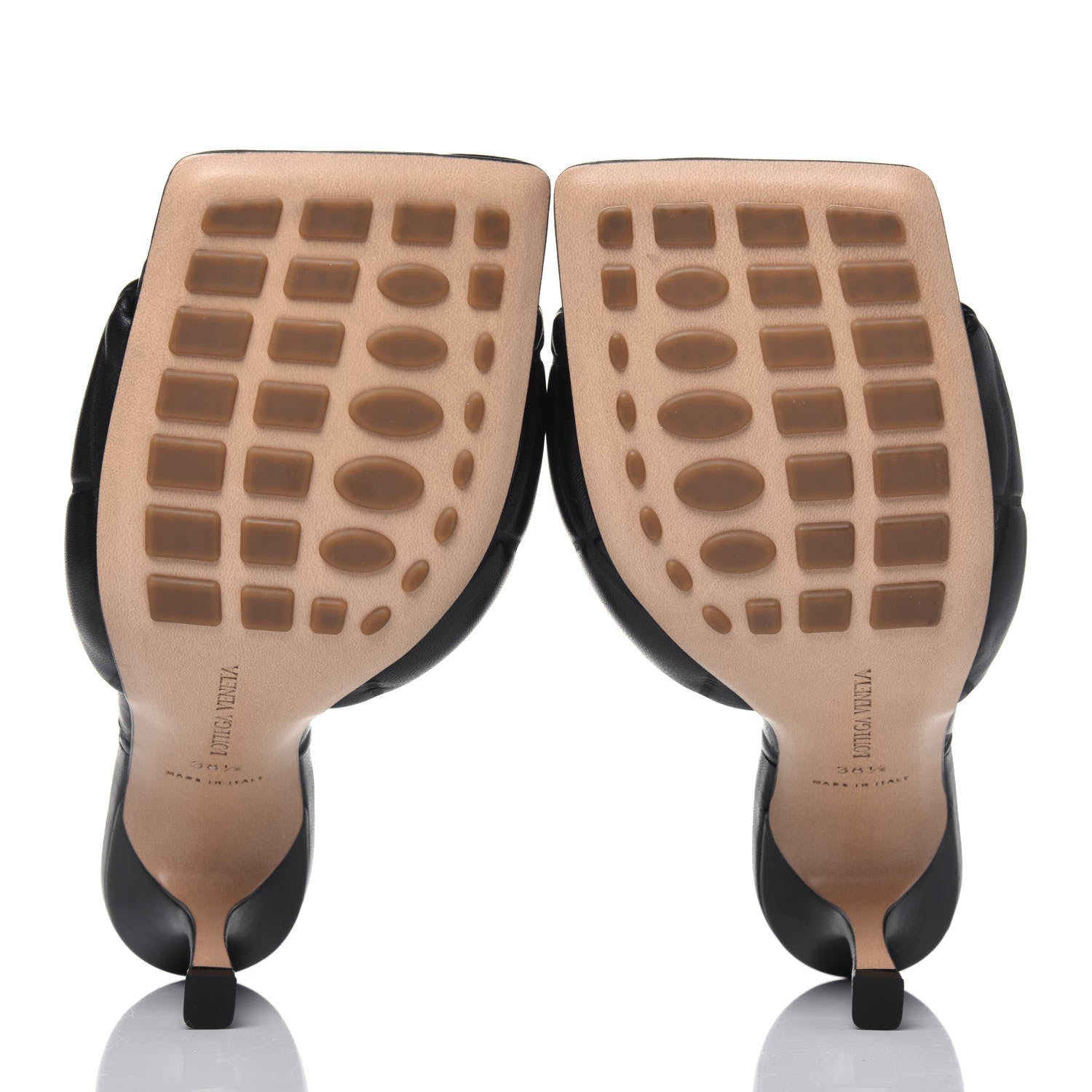 Bottega Veneta Nappa Quilted Rubber Lido Mule Sandals 38.5 Black 5 of 9