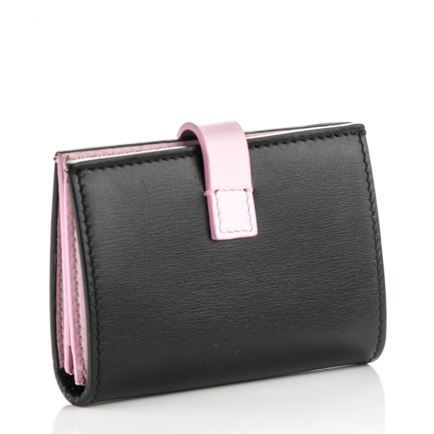 Palmelato Calfskin Strap Folded Card Holder Pink