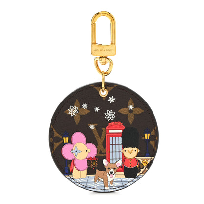 Louis Vuitton Monogram 2021 Christmas Animation London Bag Charm Key Ring Red 1 of 4
