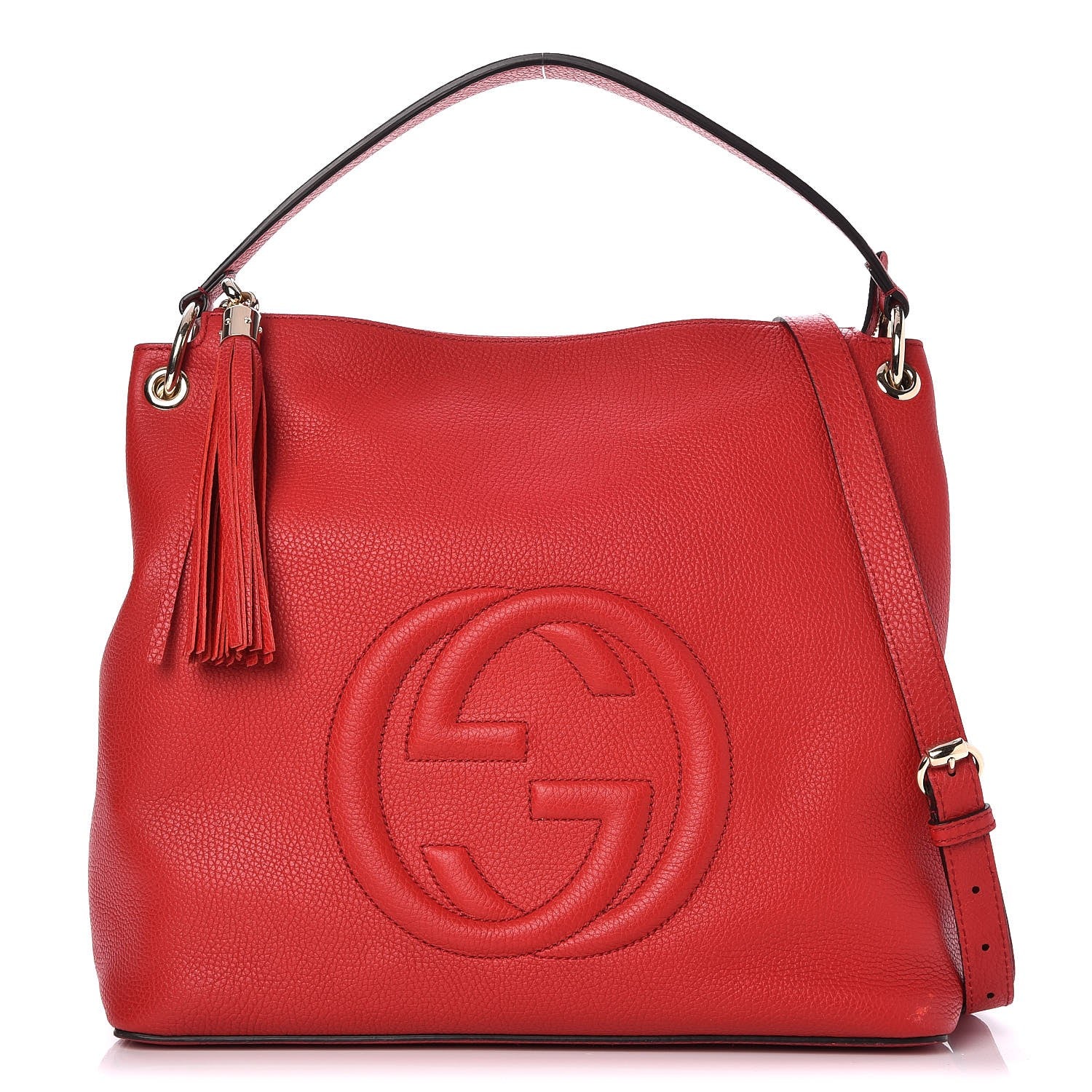 Gucci Pebbled Calfskin Large Soho Hobo Tabasco Red 1 of 8