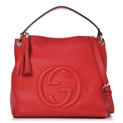Gucci Pebbled Calfskin Large Soho Hobo Tabasco Red 1 of 8