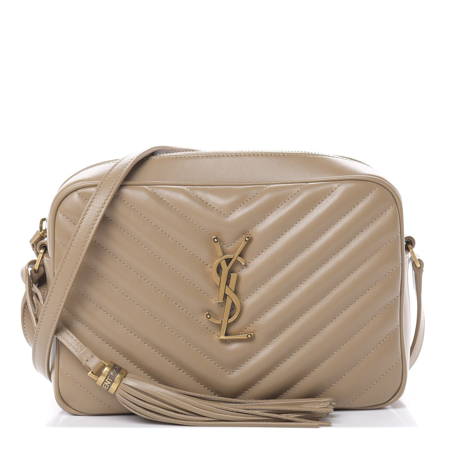 Calfskin Matelasse Monogram Lou Camera Bag Dark Latte