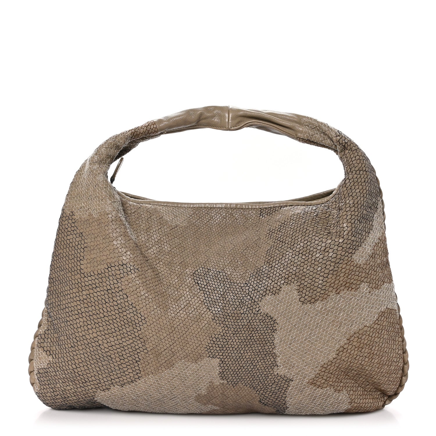 Bottega Veneta Nappa Intrecciato Camo Embroidered Large Veneta Hobo Taupe 1 of 10