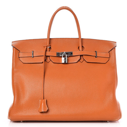 Hermes Taurillon Clemence Birkin 40 Orange 1 of 39