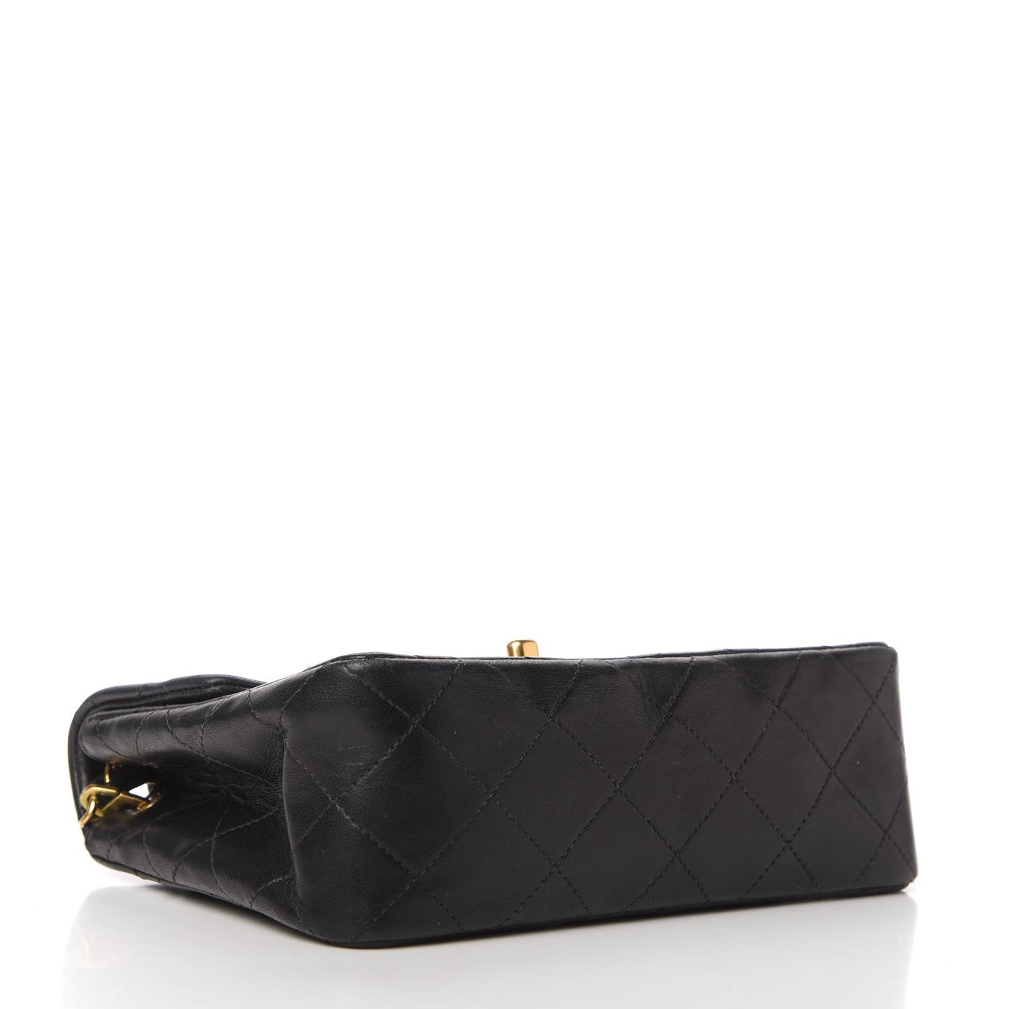 Lambskin Quilted Mini Square Flap Black