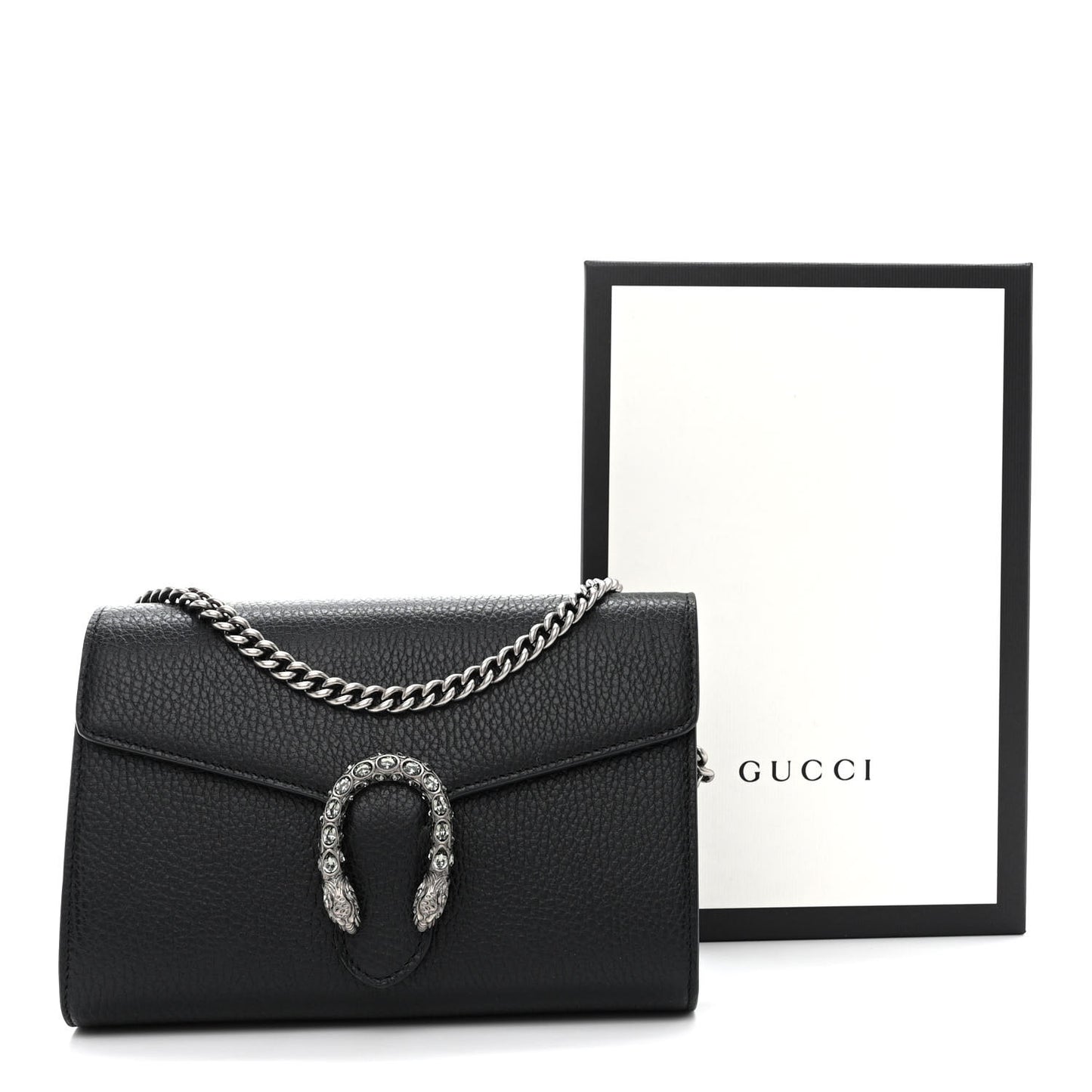 Calfskin Mini Dionysus Chain Wallet Black