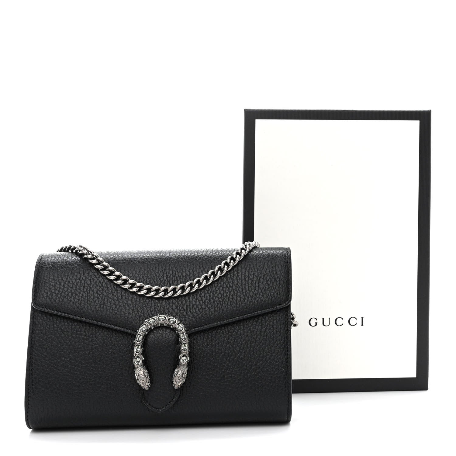 Gucci Calfskin Mini Dionysus Chain Wallet Black 12 of 12