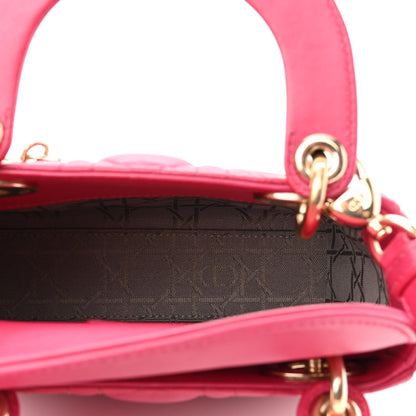 Christian Dior Lambskin Cannage Mini Lady Dior Fuchsia 4 of 13
