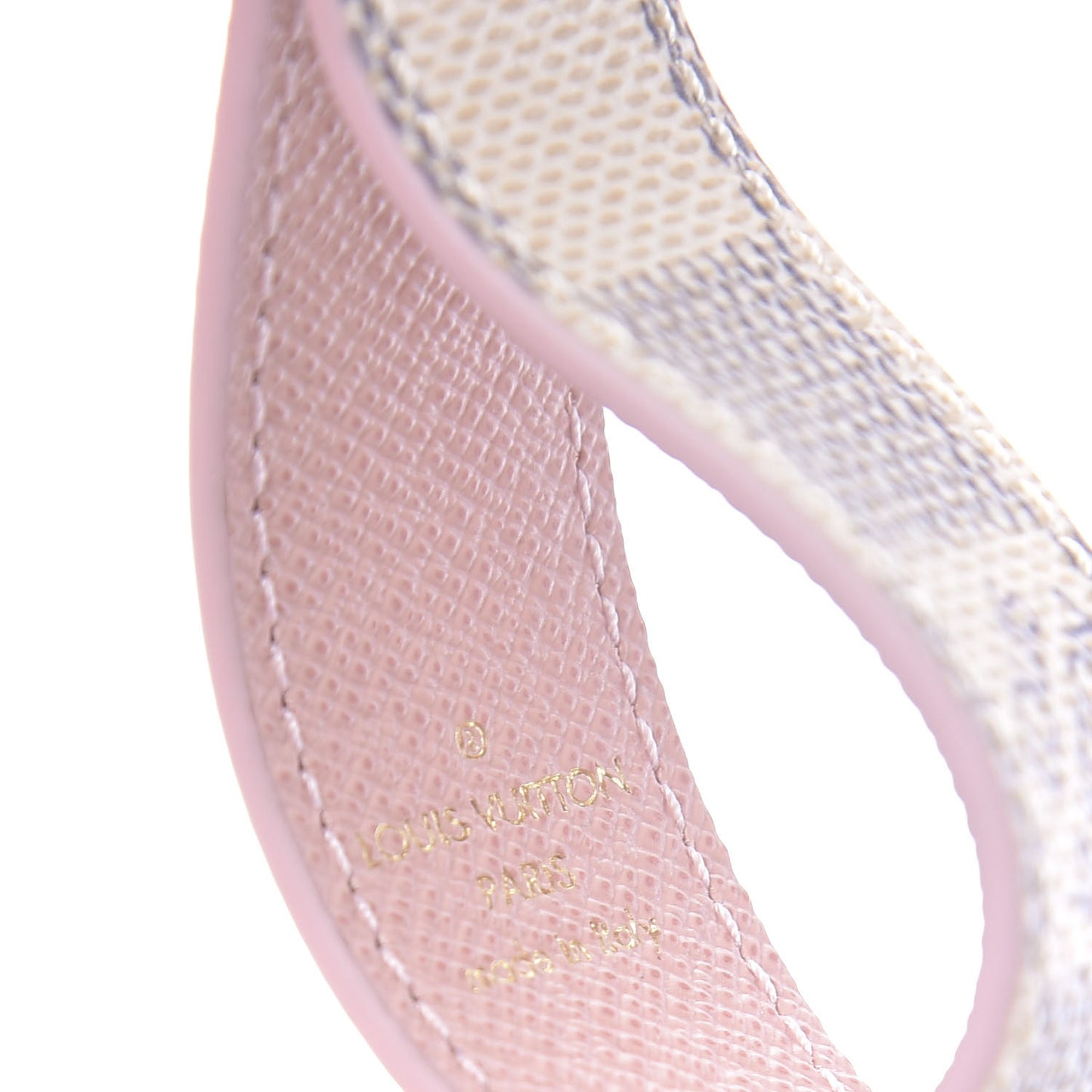Damier Azur Dragonne Key Holder Rose Ballerine