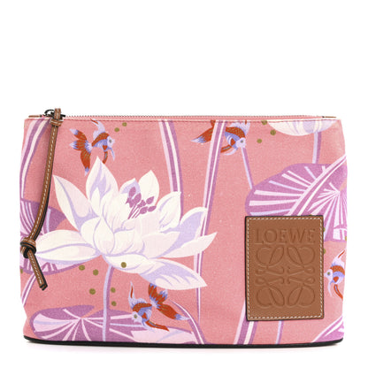 Loewe Canvas Waterlily Print Paula's Ibiza Small Pouch Pink 1 of 9