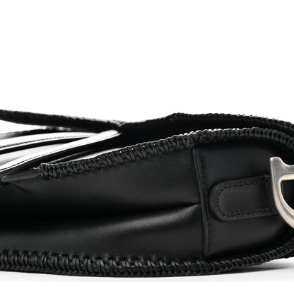 Christian Dior Smooth Calfskin Braided Saddle Bag With Strap Black 10 of 10