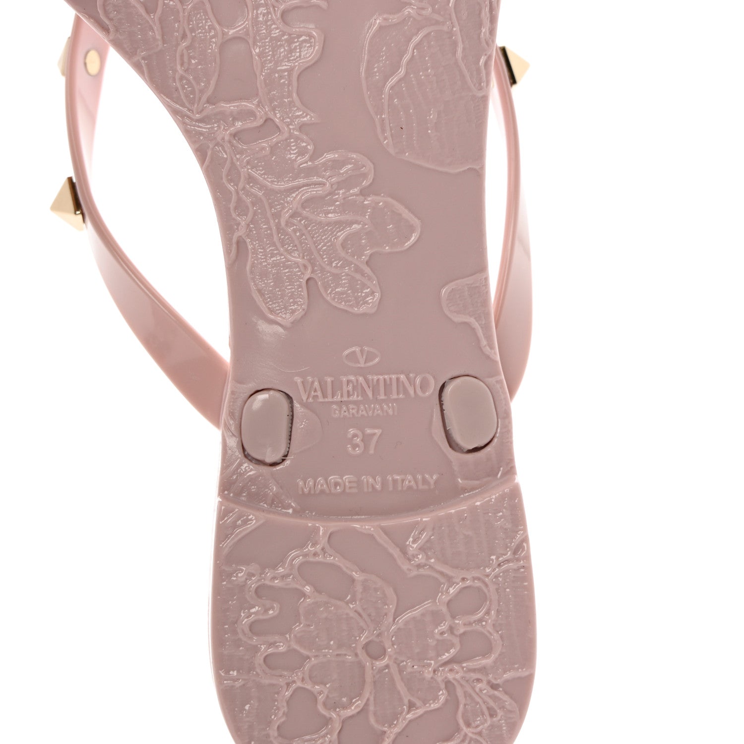 Valentino Garavani PVC Jelly Rockstud Bow Thong Sandals 37 Water Rose 13 of 16