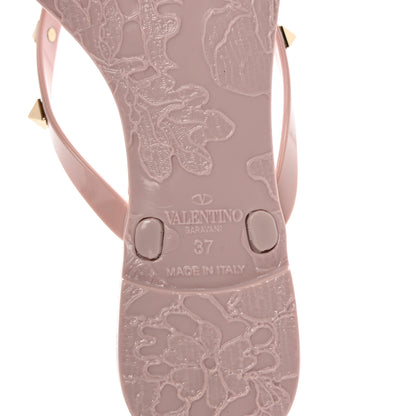 Valentino Garavani PVC Jelly Rockstud Bow Thong Sandals 37 Water Rose 13 of 16
