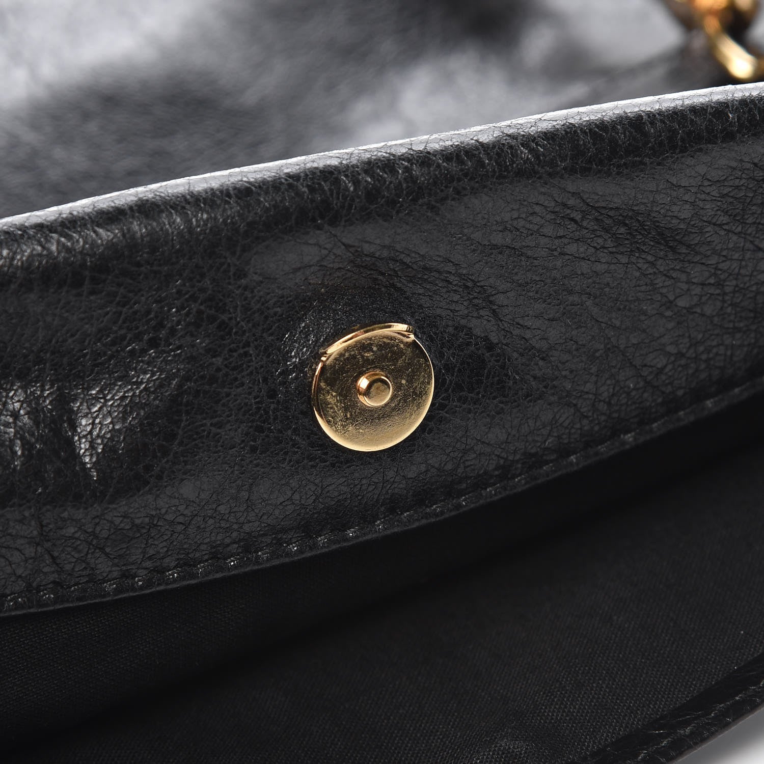 Balenciaga Agneau Classic Gold Hardware Envelope Clutch Black 8 of 12
