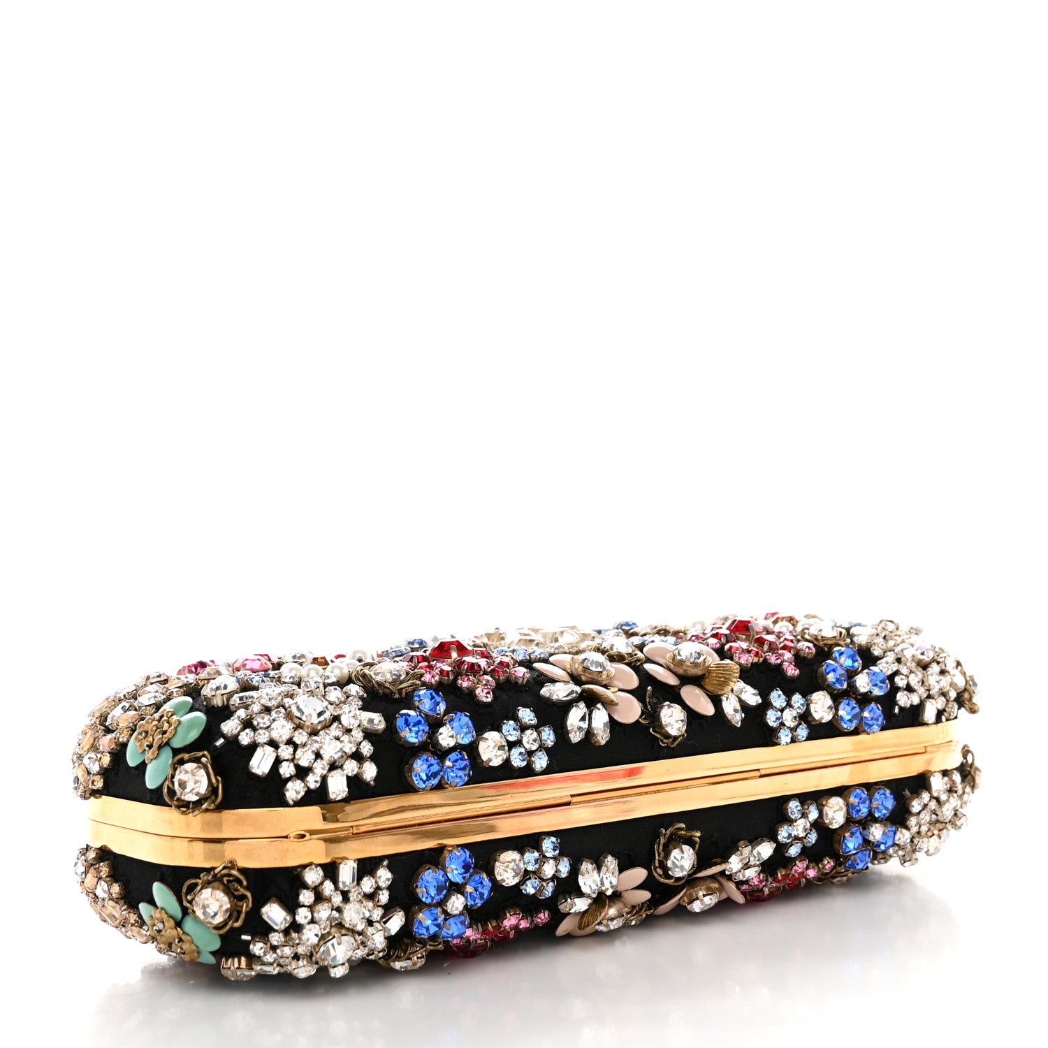 Alexander McQueen Silk Crystal Knucklebox Clutch Black 4 of 10