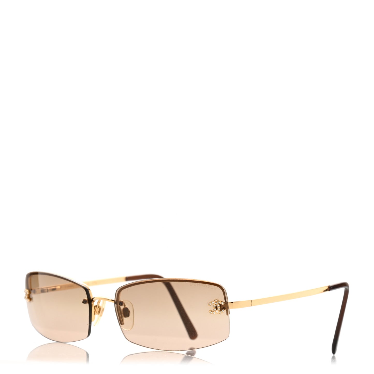 Crystal CC Logo Sunglasses 4093-B Gold