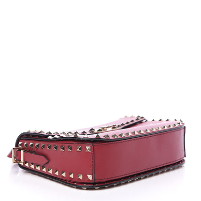 Valentino Garavani Vitello Medium Rockstud Flap Saddle Bag Scarlet 3 of 12