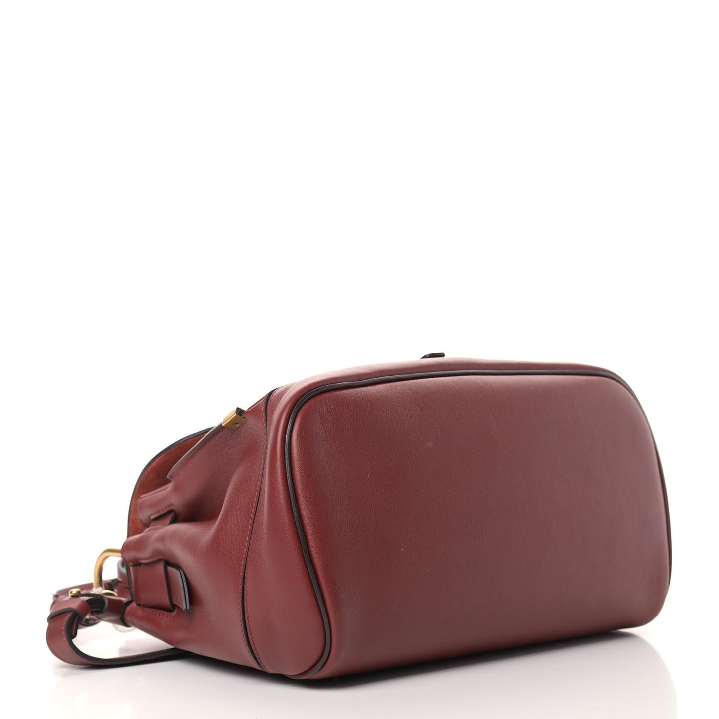 Calfskin Small Owen Flap Bag Sienna Red