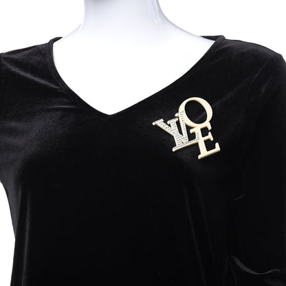 Louis Vuitton Swarovski Crystal Love LVoe Brooch 2 of 5