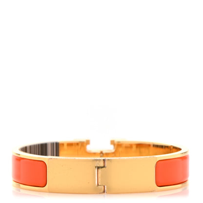 Hermes Enamel Narrow Clic Clac H Bracelet PM Orange 2 of 4