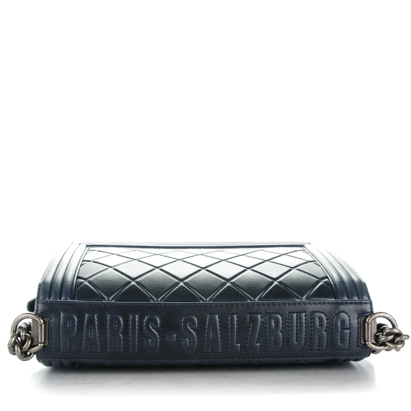 Calfskin Embossed New Medium Paris Salzburg Boy Flap Black