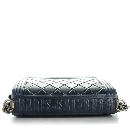 Chanel Calfskin Embossed New Medium Paris Salzburg Boy Flap Black 8 of 8