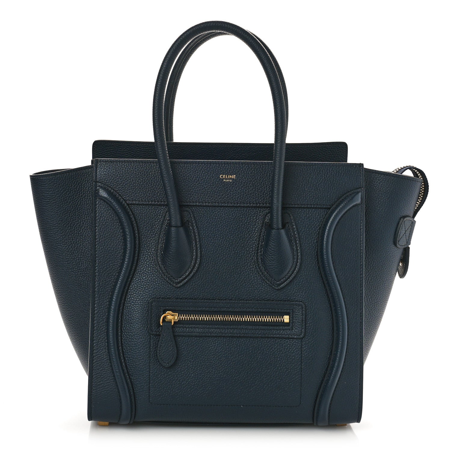 Celine Drummed Calfskin Micro Luggage Marine 1 of 8