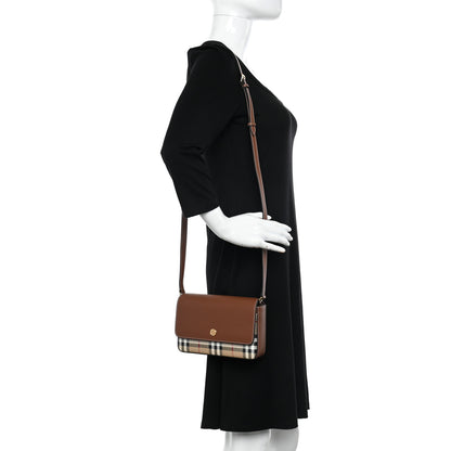 Burberry Calfskin Vintage Check New Hampshire Bag Archive Beige Tan 2 of 11