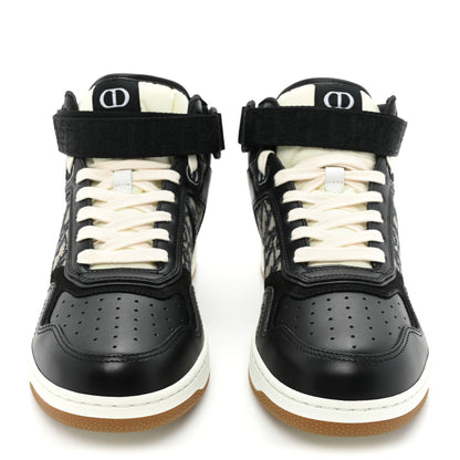 Christian Dior Smooth Calfskin Jacquard Oblique Mens B27 Mid Top Sneakers 41.5 Black Blue 2 of 9