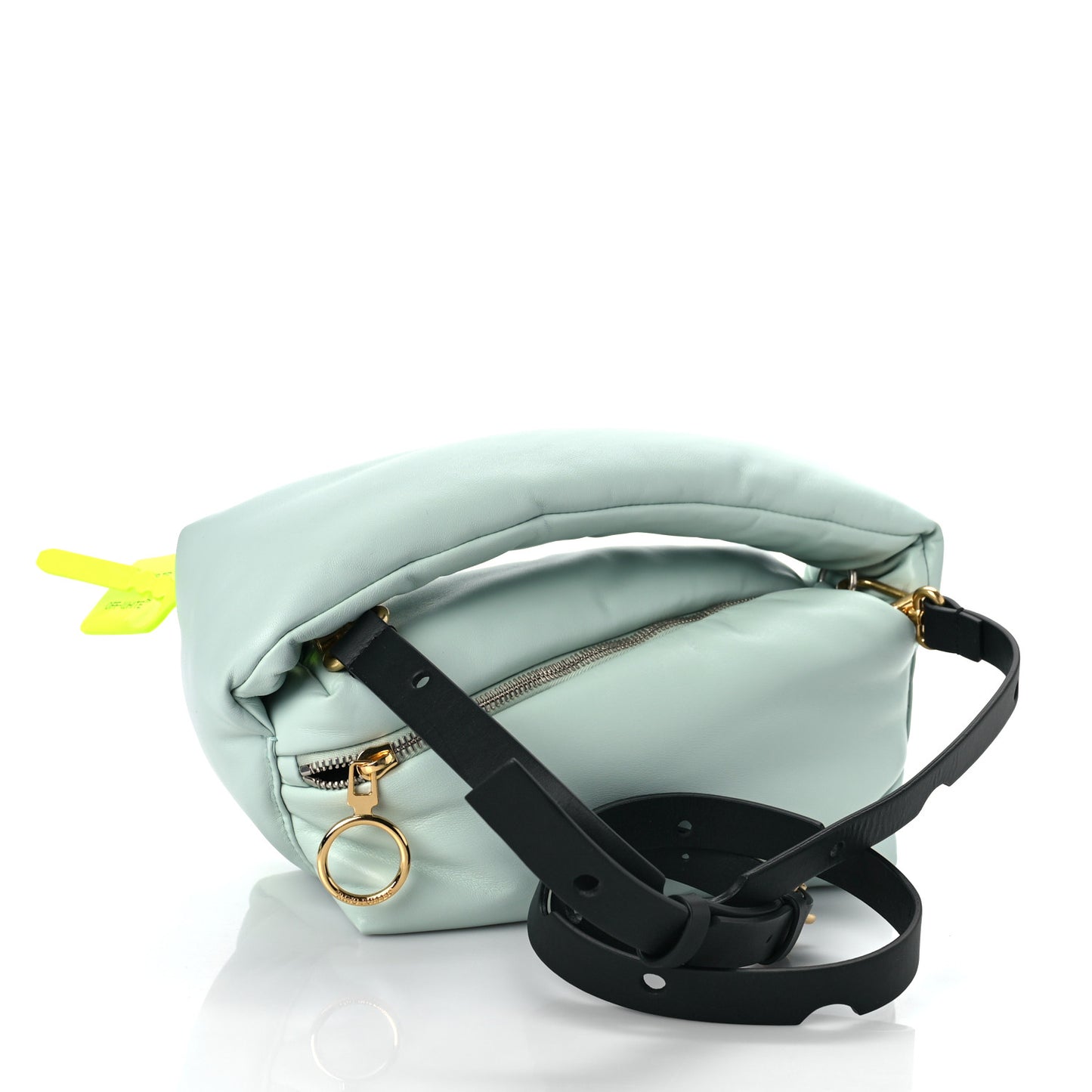 Calfskin Puffy Pump Pouch Crossbody Bag Green