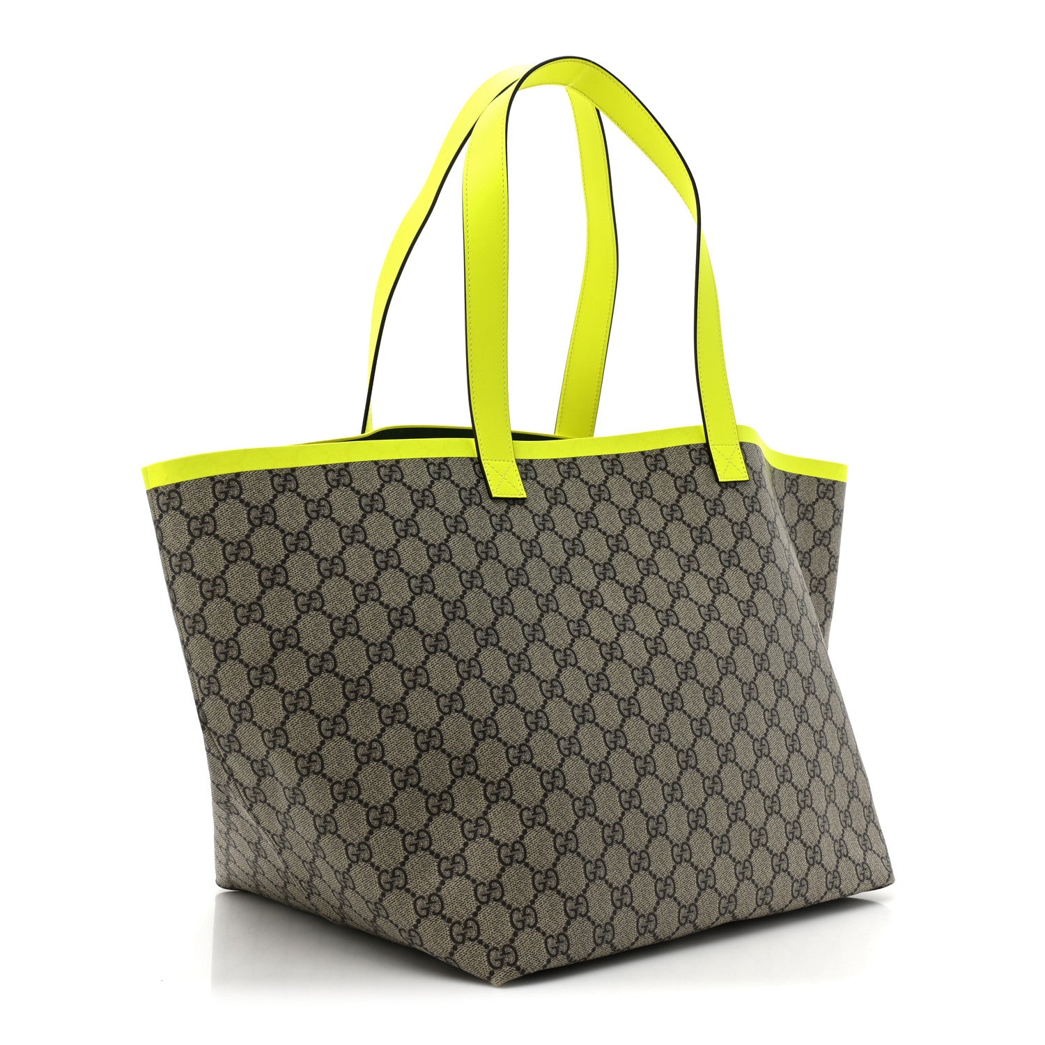 Gucci GG Supreme Monogram Medium Totissima Shopping Tote Ebony Beige Yellow 4 of 13