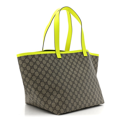 Gucci GG Supreme Monogram Medium Totissima Shopping Tote Ebony Beige Yellow 4 of 13