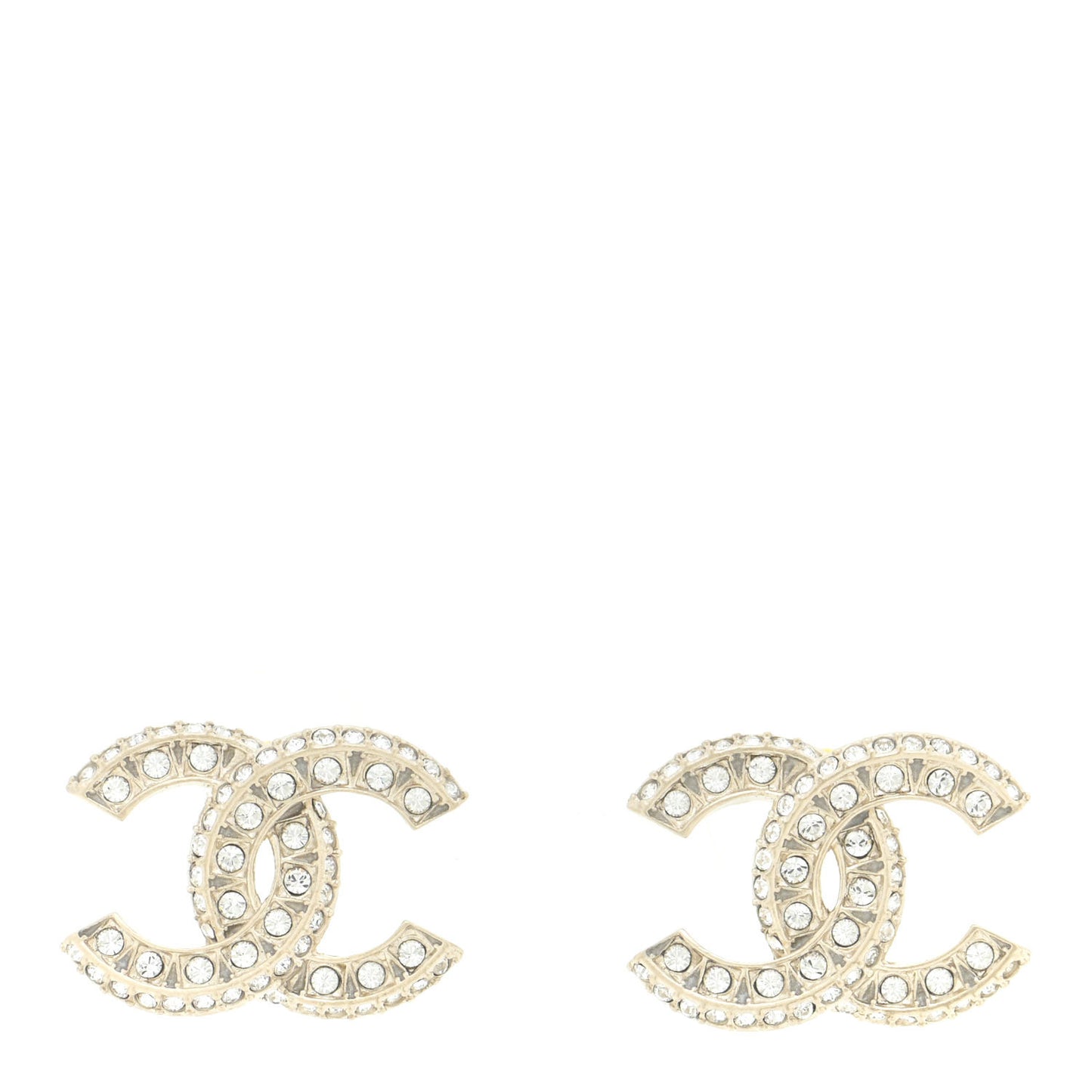 Crystal Timeless CC Earrings Light Gold