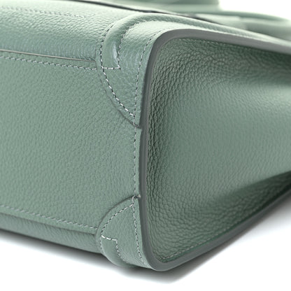 Celine Drummed Calfskin Nano Luggage Celadon 10 of 10