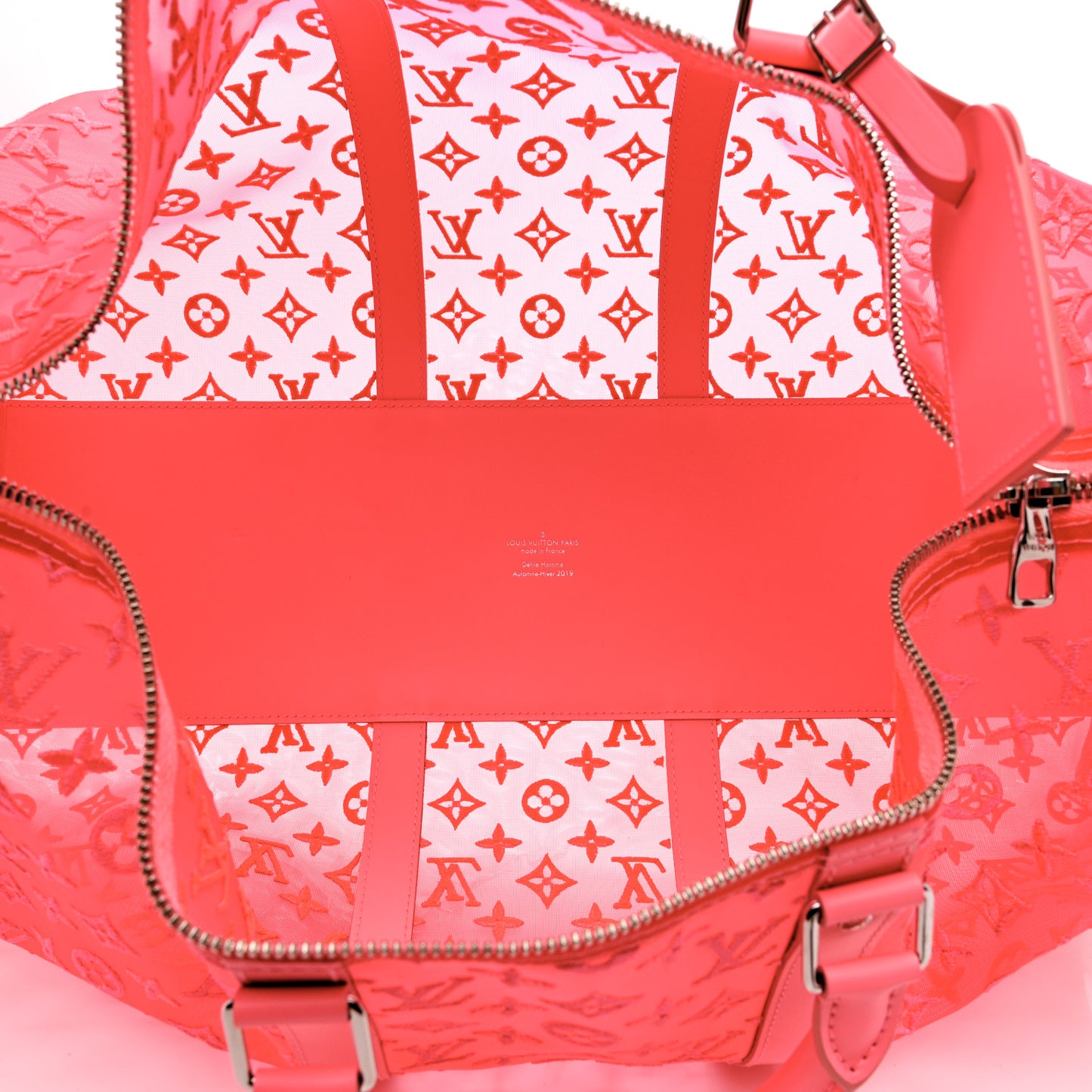Monogram Fluo See Through Keepall Bandouliere 50 Rose