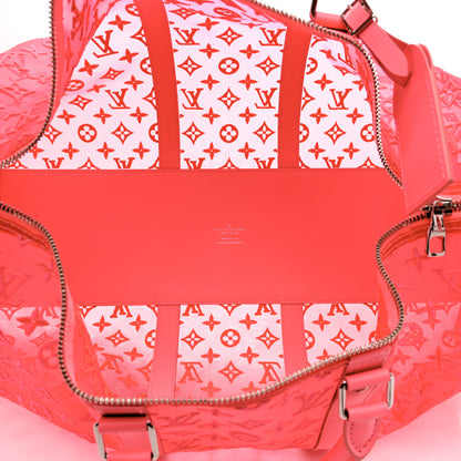 Louis Vuitton Monogram Fluo See Through Keepall Bandouliere 50 Rose 5 of 11