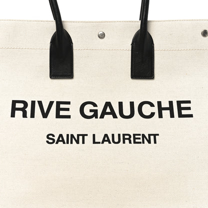 Saint Laurent Linen Calfskin Rive Gauche Tote Optic White 8 of 10