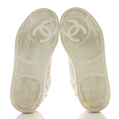 Chanel Calfskin Womens Logo Sneakers 36.5 Pink White 5 of 9