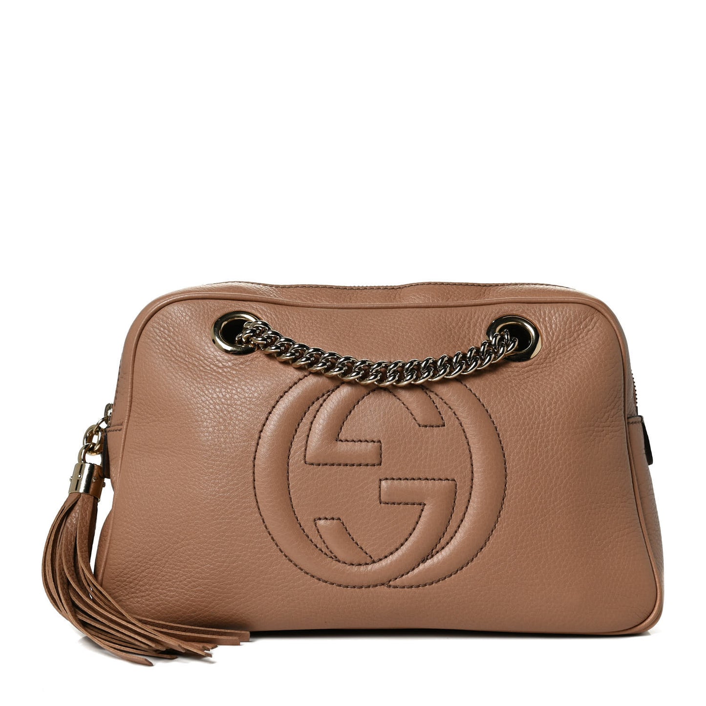 Pebbled Calfskin Small Soho Bowler Camelia