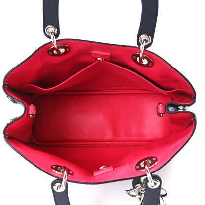 Christian Dior Bullcalf Medium Diorissimo Tote Navy Fuchsia 6 of 17