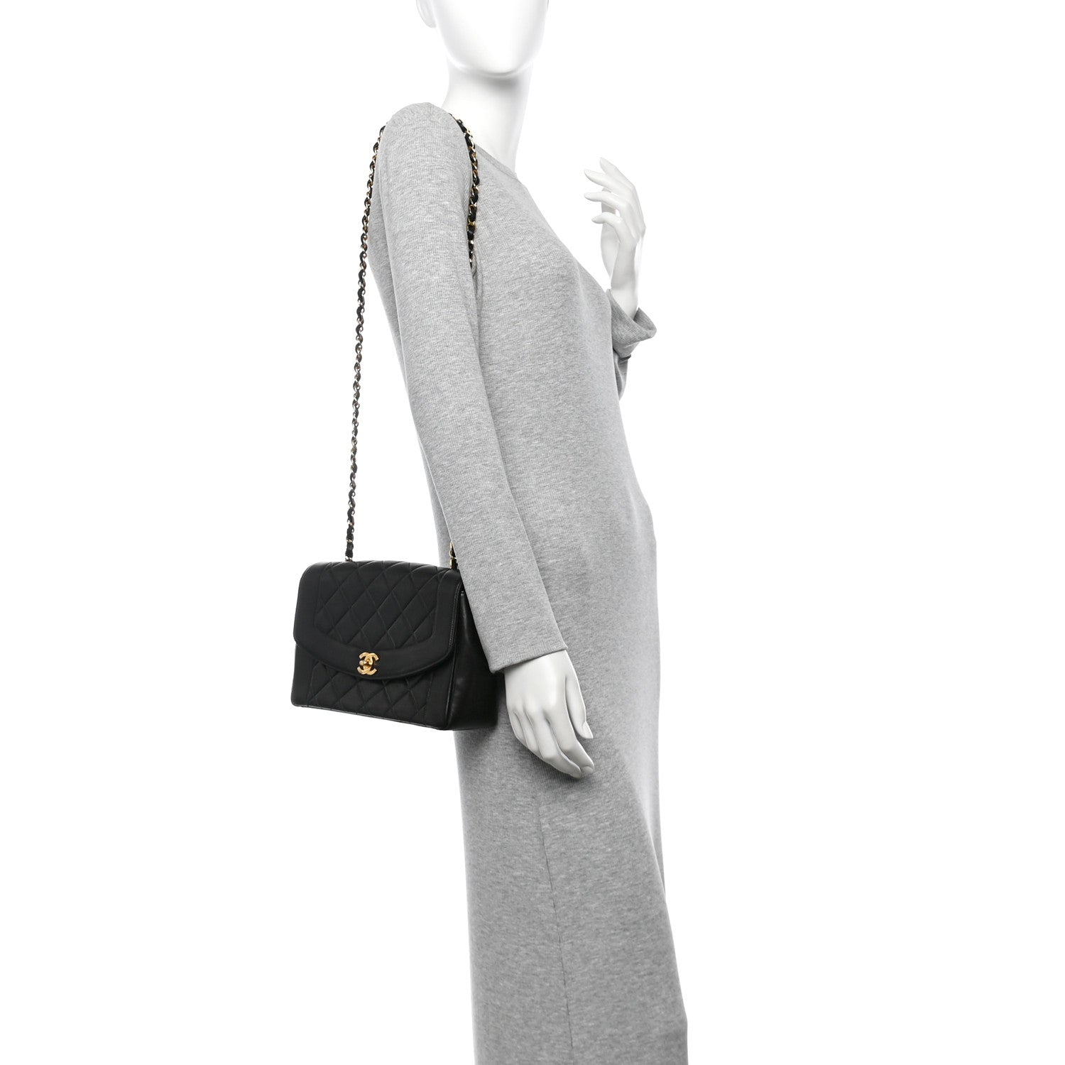 Chanel Lambskin Quilted Medium Single Flap Black 2 of 10
