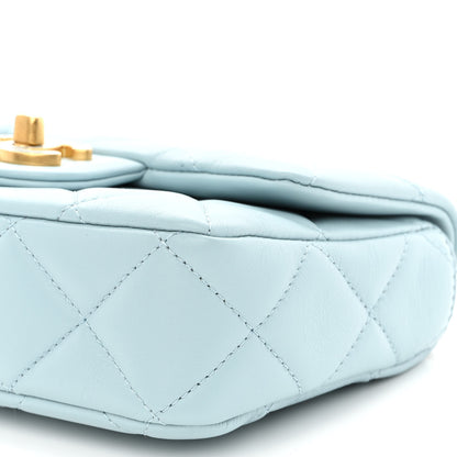 Chanel Lambskin Enamel Quilted Mini Pending CC Square Flap Light Blue 10 of 10
