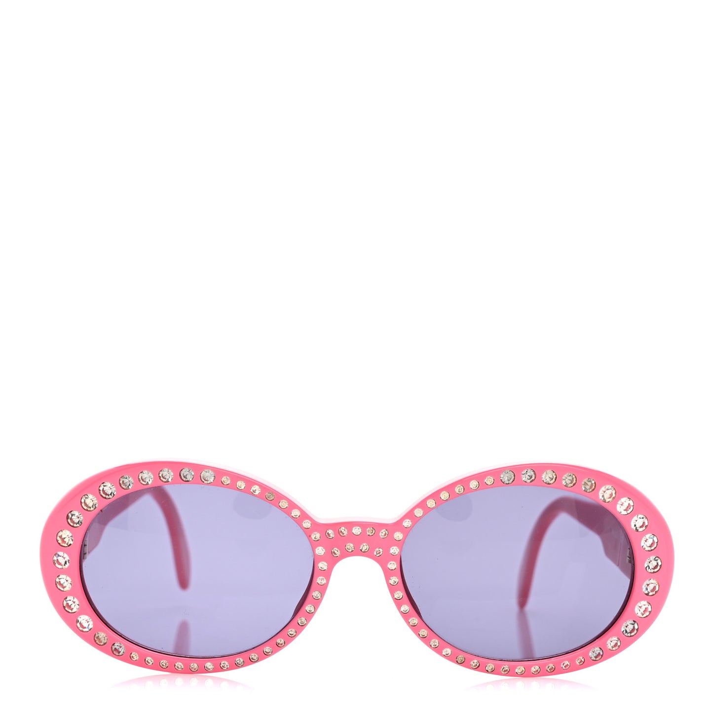 Acetate Crystal Round Sunglasses Pink