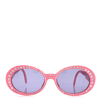 Chanel Acetate Crystal Round Sunglasses Pink 2 of 6