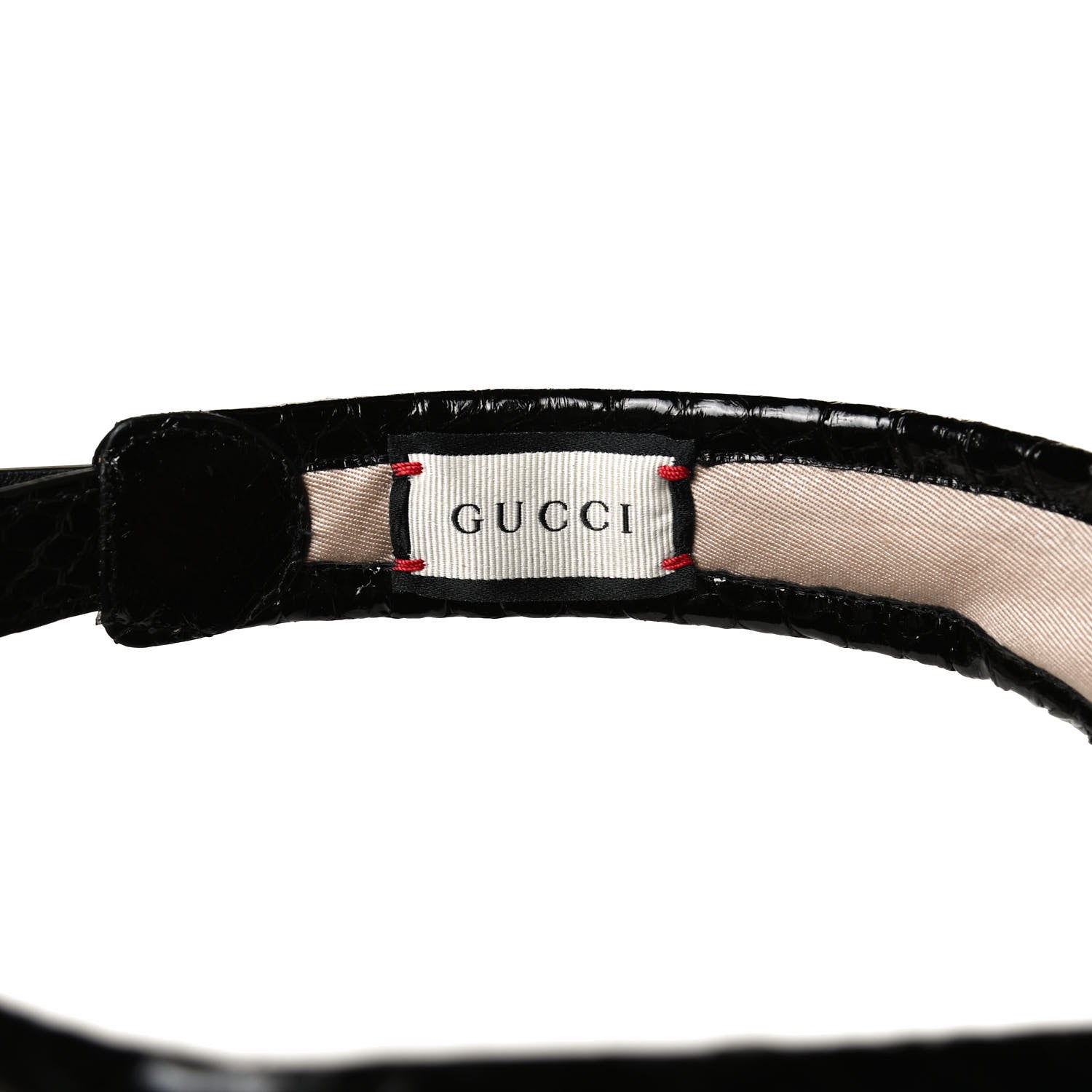 Gucci Raffia Elaphe GG Monogram Embroidered Afraa Visor L Ivory Black 8 of 8